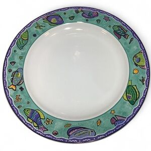 Vtg 96 Sakura Caribbean Wave PLATTER 12 1/2 in. Ocean Fish